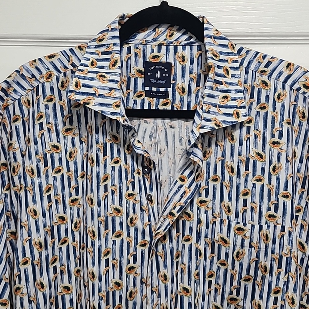 JOHNNIE-O Top‎ Shelf Nall Button Down Patterned Striped Shirt xxlarge XXL